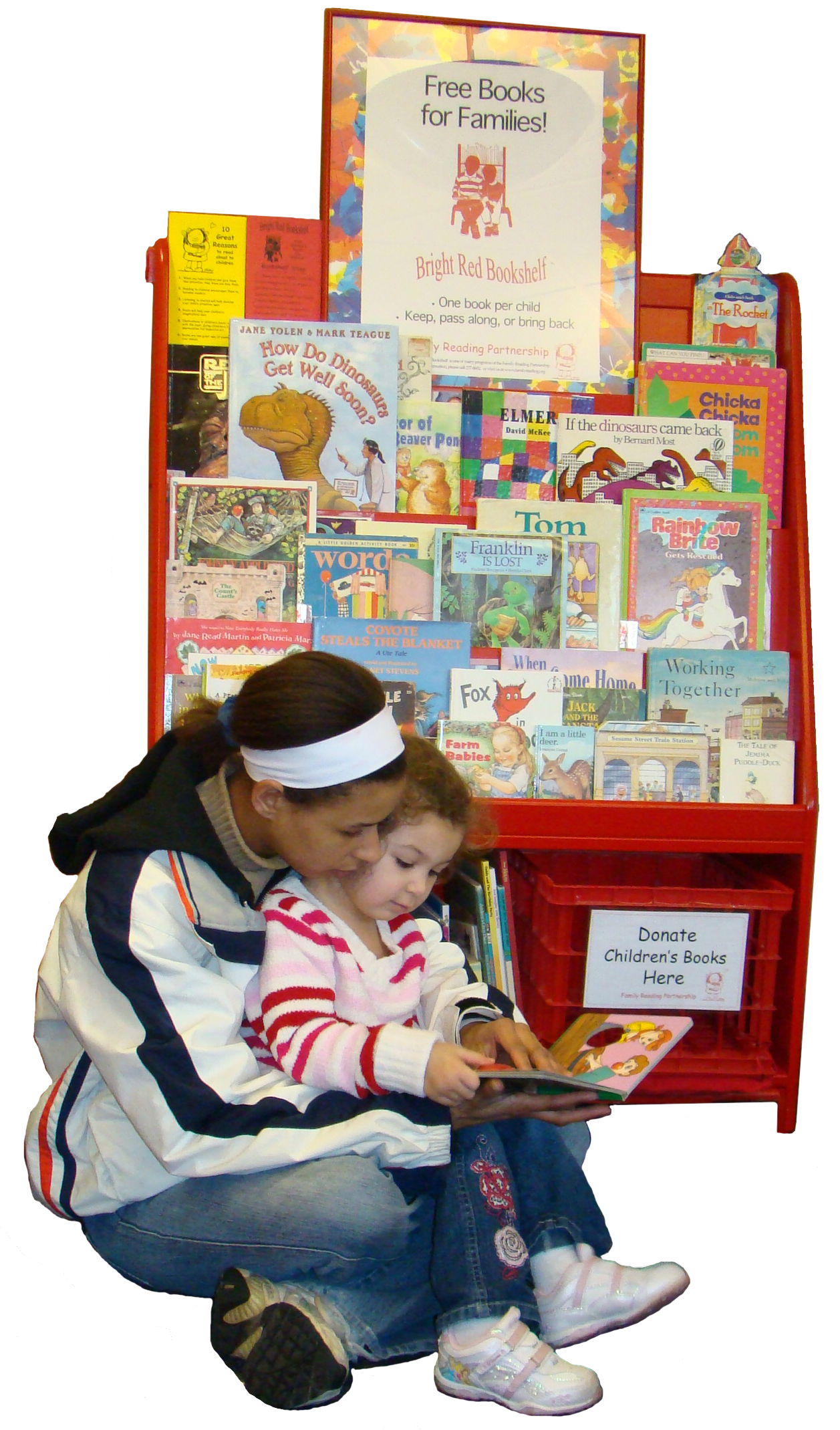 Bright Red Bookshelf Family Reading Partnership